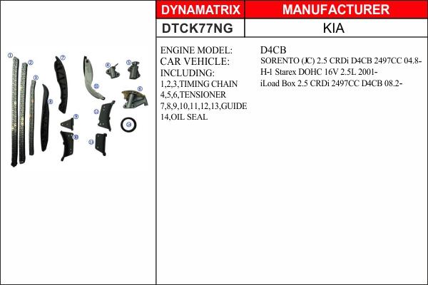 Dynamatrix DTCK77NG - Комплект цепи привода распредвала avtokuzovplus.com.ua