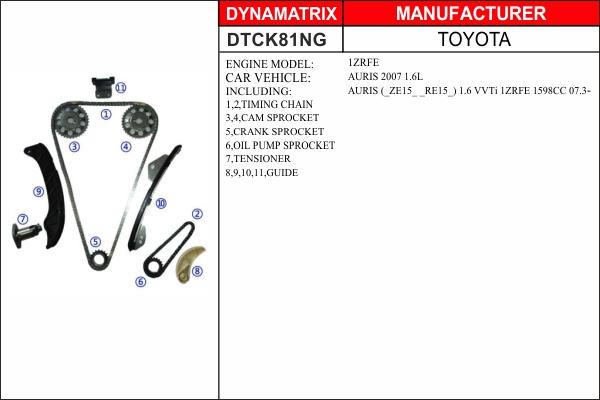 Dynamatrix DTCK81NG - Комплект ланцюга приводу распредвала autocars.com.ua