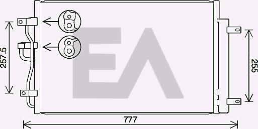 EACLIMA 30C14046 - Конденсатор, кондиціонер autocars.com.ua