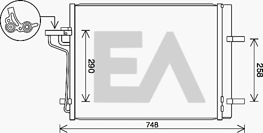 EACLIMA 30C22039 - Конденсатор, кондиціонер autocars.com.ua