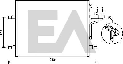 EACLIMA 30C22050 - Конденсатор, кондиціонер autocars.com.ua