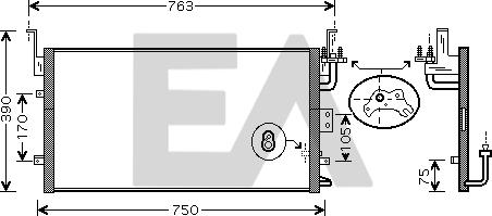 EACLIMA 30C28024 - Конденсатор, кондиціонер autocars.com.ua