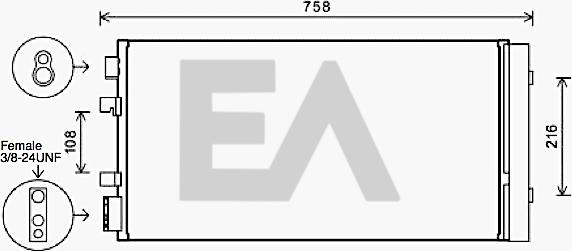 EACLIMA 30C60066 - Конденсатор, кондиціонер autocars.com.ua