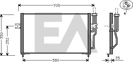 EACLIMA 30C78005 - Конденсатор, кондиціонер autocars.com.ua