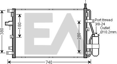 EACLIMA 30C78019 - Конденсатор, кондиціонер autocars.com.ua