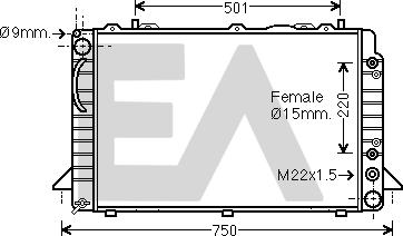 EACLIMA 31R02024 - Радіатор, охолодження двигуна autocars.com.ua