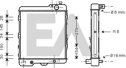 EACLIMA 31R02070 - Радіатор, охолодження двигуна autocars.com.ua