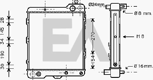 EACLIMA 31R02071 - Радіатор, охолодження двигуна autocars.com.ua