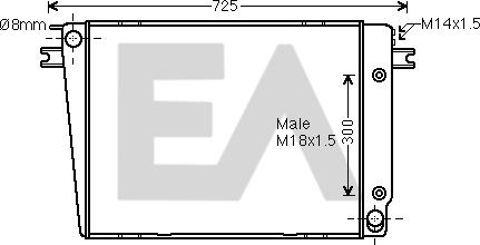 EACLIMA 31R07086 - Радіатор, охолодження двигуна autocars.com.ua