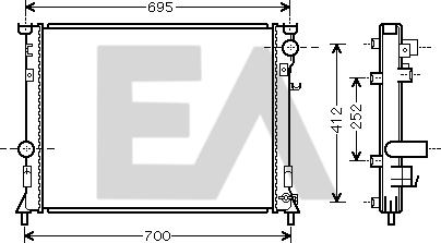EACLIMA 31R12026 - Радіатор, охолодження двигуна autocars.com.ua