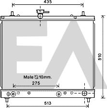 EACLIMA 31R19042 - Радіатор, охолодження двигуна autocars.com.ua