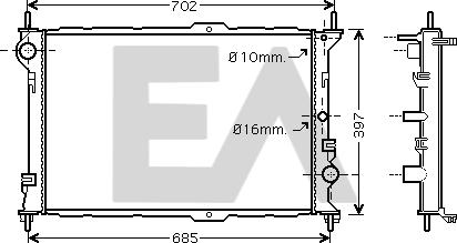 EACLIMA 31R22085 - Радіатор, охолодження двигуна autocars.com.ua