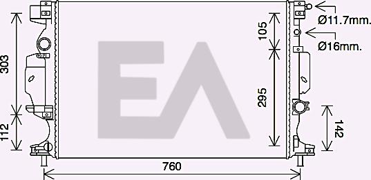 EACLIMA 31R22105 - Радіатор, охолодження двигуна autocars.com.ua