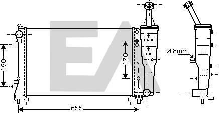 EACLIMA 31R25123 - Радіатор, охолодження двигуна autocars.com.ua