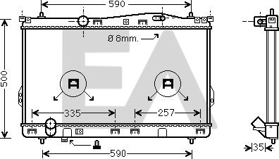 EACLIMA 31R28027 - Радіатор, охолодження двигуна autocars.com.ua