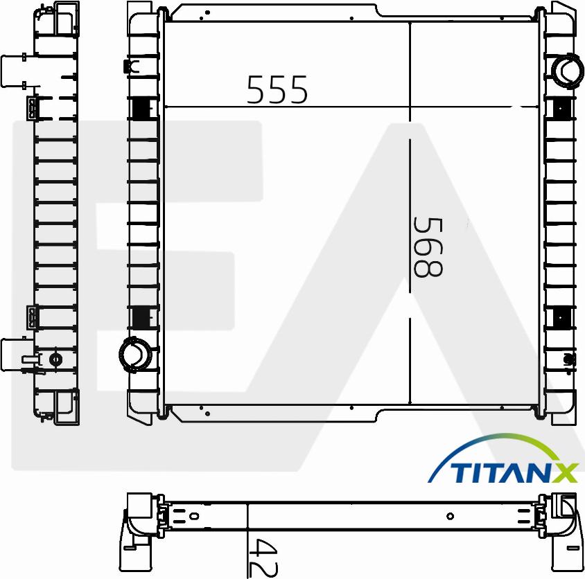 EACLIMA 31R30037T - Радіатор, охолодження двигуна autocars.com.ua