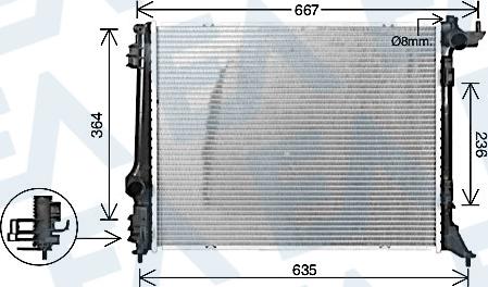 EACLIMA 31R60168 - Радіатор, охолодження двигуна autocars.com.ua