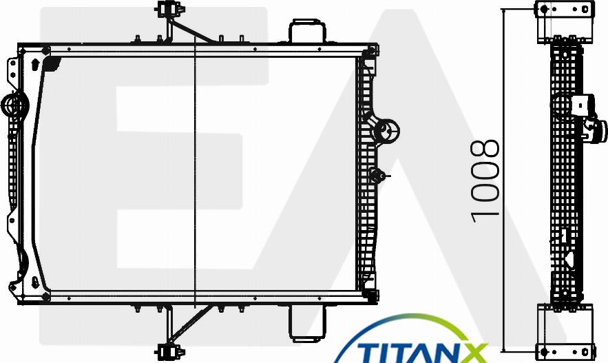 EACLIMA 31R76020T - Радіатор, охолодження двигуна autocars.com.ua