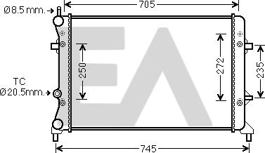 EACLIMA 31R77063 - Радіатор, охолодження двигуна autocars.com.ua