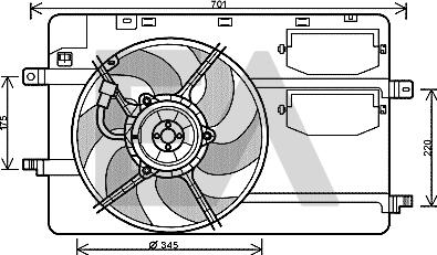 EACLIMA 33V44005 - Вентилятор, охолодження двигуна autocars.com.ua