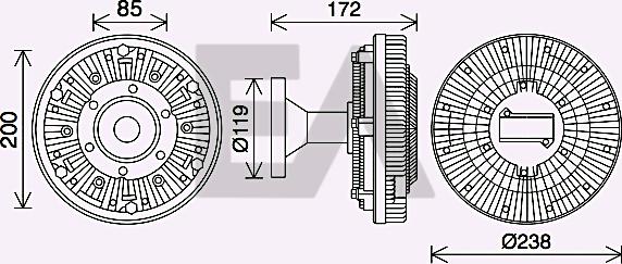 EACLIMA 35C16D14 - Крильчатка вентилятора, охолодження двигуна autocars.com.ua