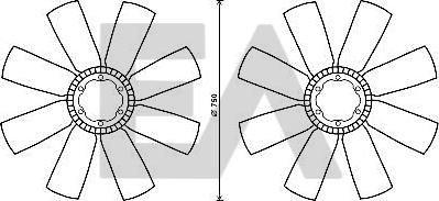 EACLIMA 35C76A01 - Крильчатка вентилятора, охолодження двигуна autocars.com.ua