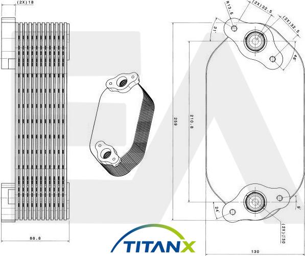 EACLIMA 37G45009T - Масляний радіатор, рухове масло autocars.com.ua
