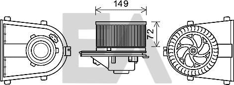 EACLIMA 42A02007 - Електродвигун, вентиляція салону autocars.com.ua