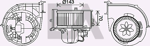 EACLIMA 42A07016 - Електродвигун, вентиляція салону autocars.com.ua