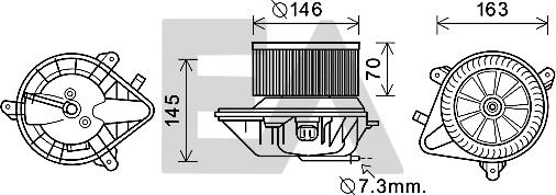 EACLIMA 42A10004 - Електродвигун, вентиляція салону autocars.com.ua
