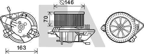 EACLIMA 42A10007 - Електродвигун, вентиляція салону autocars.com.ua