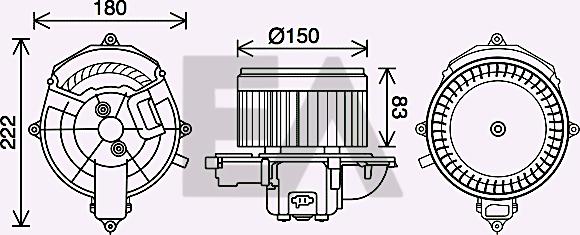 EACLIMA 42A10017 - Електродвигун, вентиляція салону autocars.com.ua