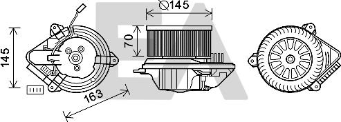 EACLIMA 42A10018 - Електродвигун, вентиляція салону autocars.com.ua