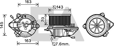 EACLIMA 42A10022 - Електродвигун, вентиляція салону autocars.com.ua