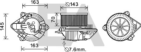 EACLIMA 42A10024 - Електродвигун, вентиляція салону autocars.com.ua