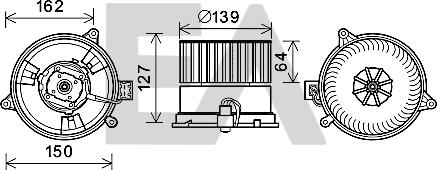 EACLIMA 42A22008 - Електродвигун, вентиляція салону autocars.com.ua