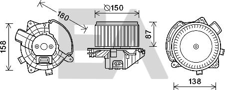 EACLIMA 42A25001 - Електродвигун, вентиляція салону autocars.com.ua