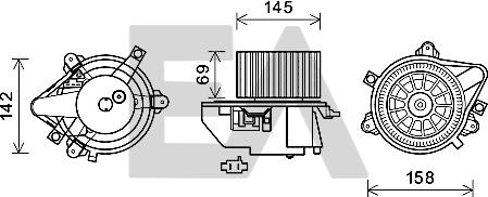 EACLIMA 42A25004 - Електродвигун, вентиляція салону autocars.com.ua