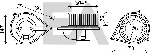 EACLIMA 42A25005 - Електродвигун, вентиляція салону autocars.com.ua