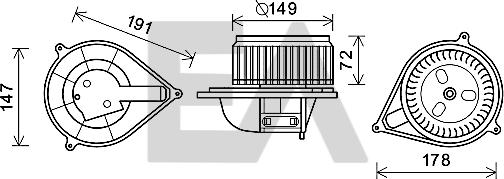 EACLIMA 42A25006 - Електродвигун, вентиляція салону autocars.com.ua