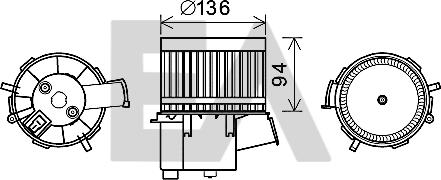 EACLIMA 42A25012 - Електродвигун, вентиляція салону autocars.com.ua