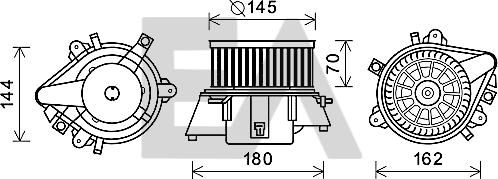 EACLIMA 42A25015 - Електродвигун, вентиляція салону autocars.com.ua