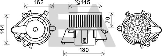 EACLIMA 42A25016 - Електродвигун, вентиляція салону autocars.com.ua