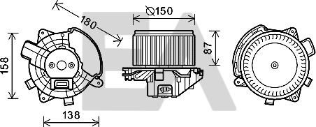 EACLIMA 42A25018 - Електродвигун, вентиляція салону autocars.com.ua