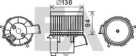 EACLIMA 42A25020 - Електродвигун, вентиляція салону autocars.com.ua