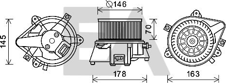 EACLIMA 42A25021 - Електродвигун, вентиляція салону autocars.com.ua
