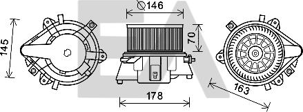EACLIMA 42A25022 - Електродвигун, вентиляція салону autocars.com.ua
