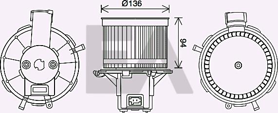 EACLIMA 42A25023 - Електродвигун, вентиляція салону autocars.com.ua
