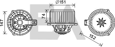 EACLIMA 42A28021 - Електродвигун, вентиляція салону autocars.com.ua