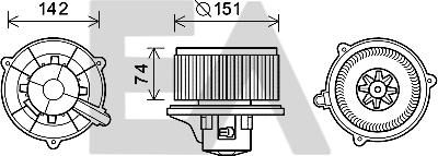 EACLIMA 42A36002 - Електродвигун, вентиляція салону autocars.com.ua